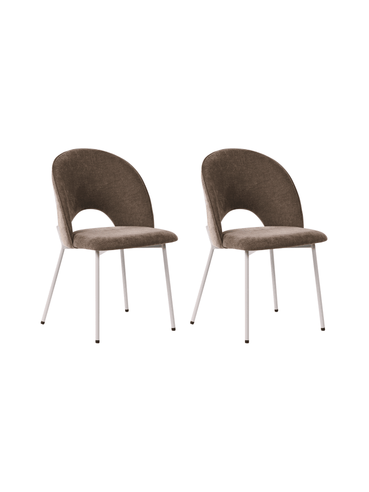 2er-Set Esszimmerstuhl COVELO in Braun/Beige