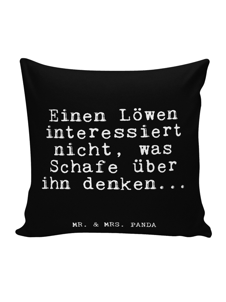 Kopfkissen Einen Löwen interessiert nicht,... m... in Schwarz