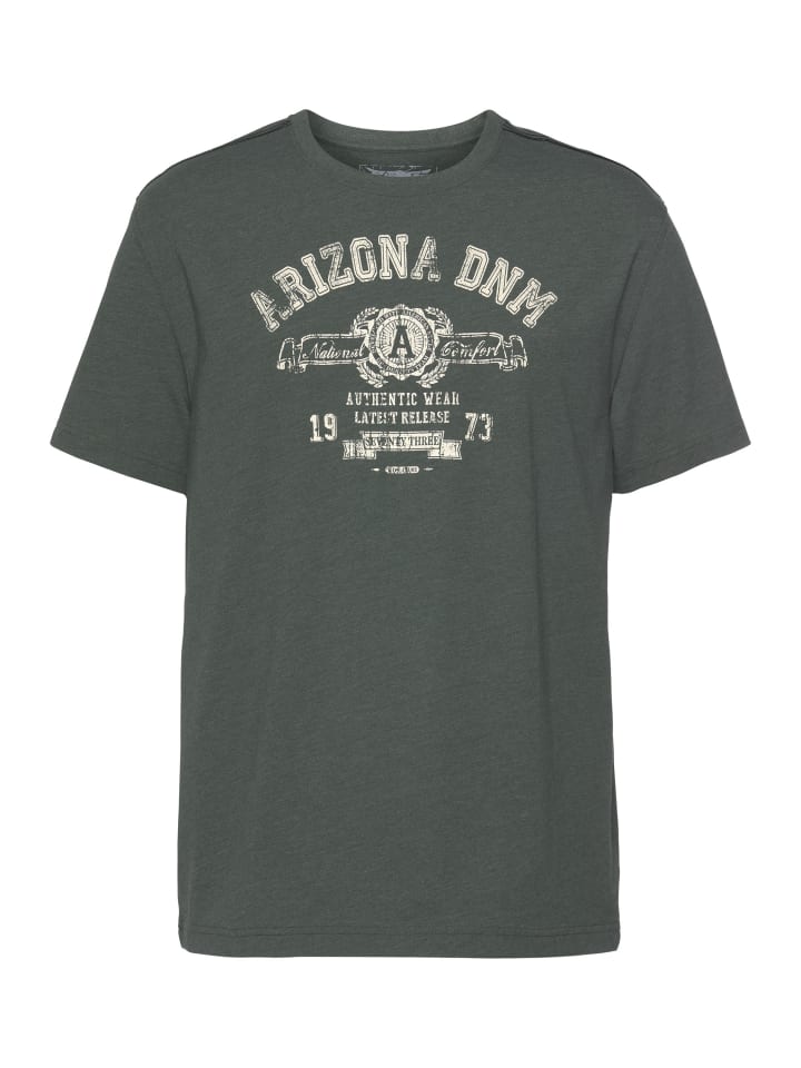 T-Shirt in dunkelgrün-meliert