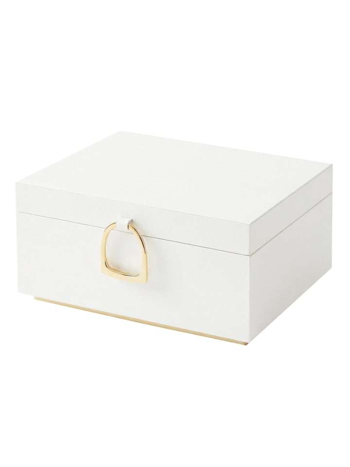 Schmuckbox Greeta in Weiß - (B)24 x (H)11 x (T)20.5 cm