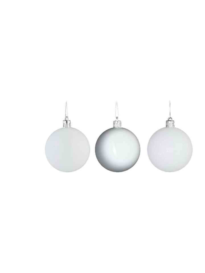 30-tlg. Weihnachtskugeln Set in Weiß