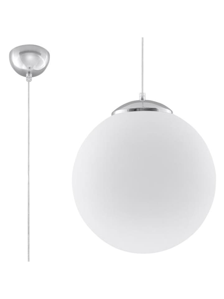 Hängeleuchte BIANCO 40 in weiß und chrom (L)40cm (B)40cm (H)130cm