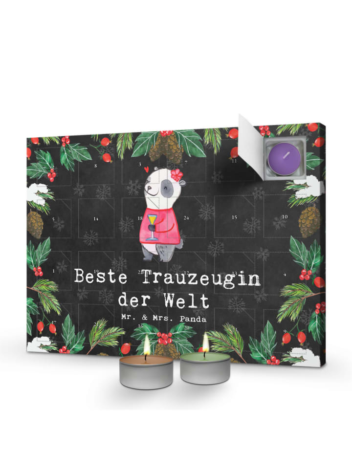 Adventskalender Panda Beste Trauzeugin der Welt... in Kreidetafel
