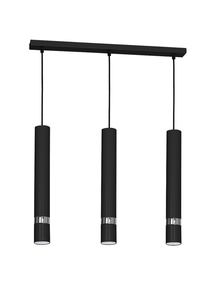 Pendelleuchte (B)6 x (L)60 x (T)80 cm in Schwarz Silber
