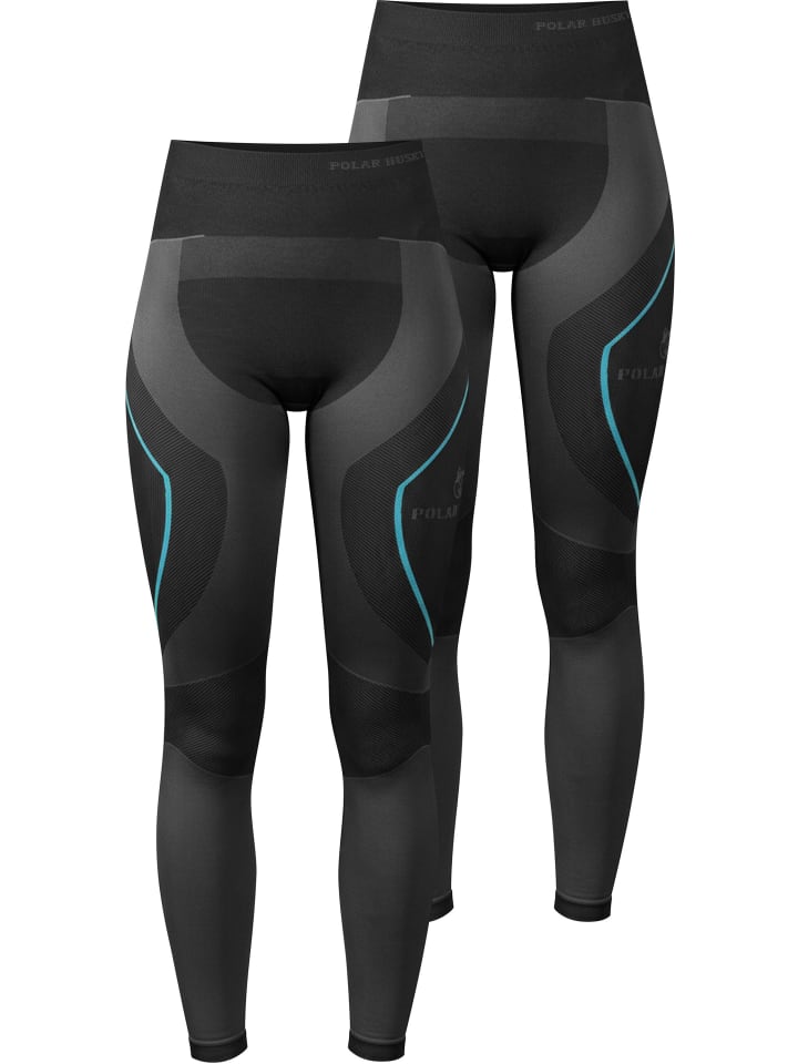 2 x Thermounterhose Lange Skiunterwäsche für Damen in Türkis