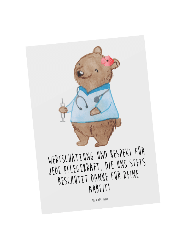 Postkarte Pflegekraft Wertschätzung mit Spruch in Weiß