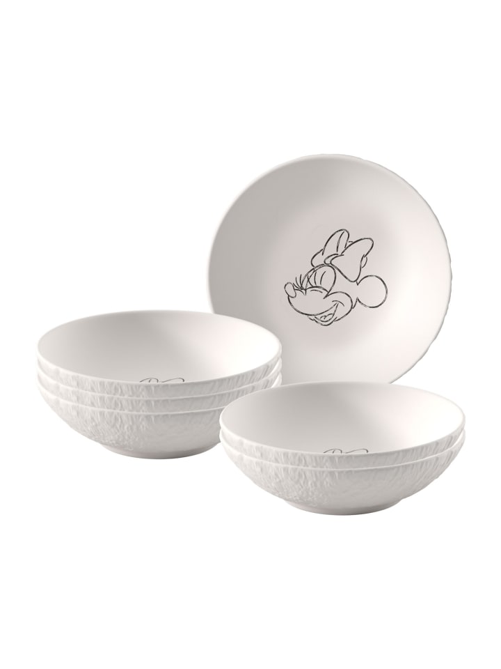 6er Set Dessertschalen Manufacture Rock Blanc - Mickey Mouse in Weiß ø 13,2 cm