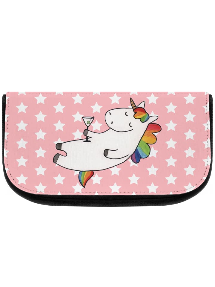 Beautycase Einhorn Blümchentail ohne Spruch in Rot Pastell