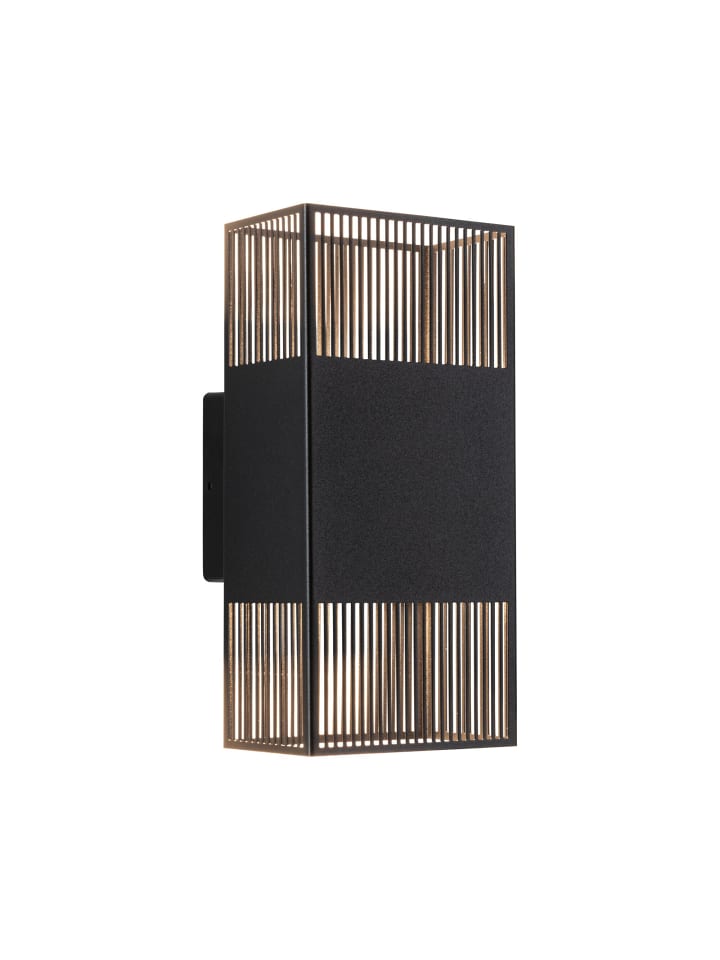 LED Wandleuchte Tharin IP44 3000K 120x104mm 2x3,7W Schwarz