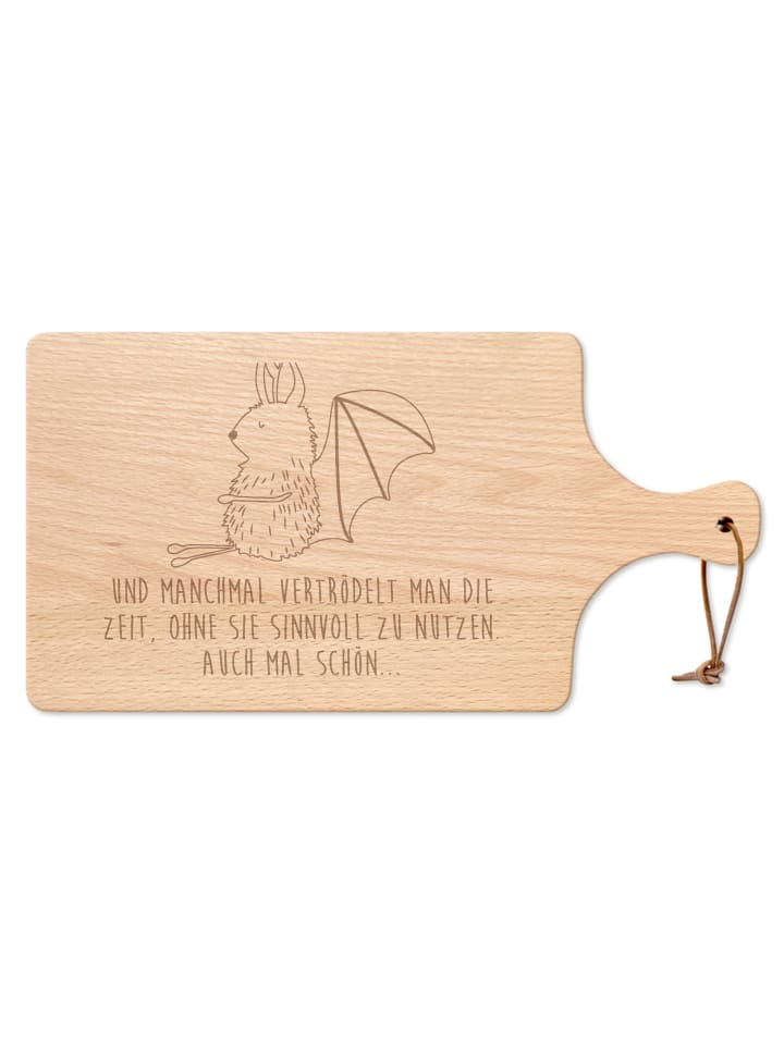Frühstücksbrett Fledermaus Sitzen mit Spruch in Transparent