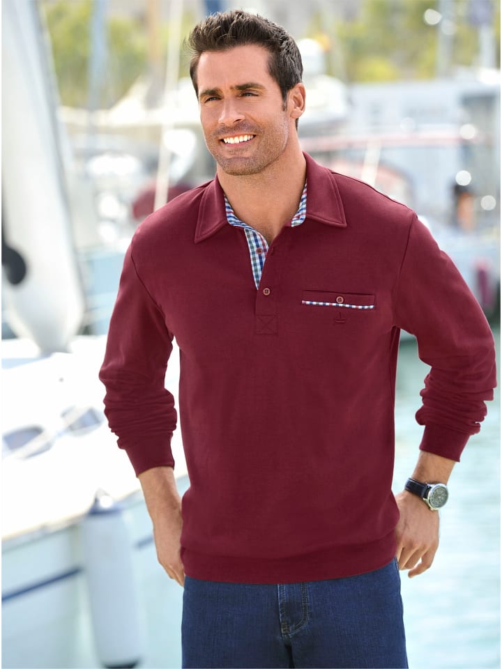 Langarm-Shirt in bordeaux