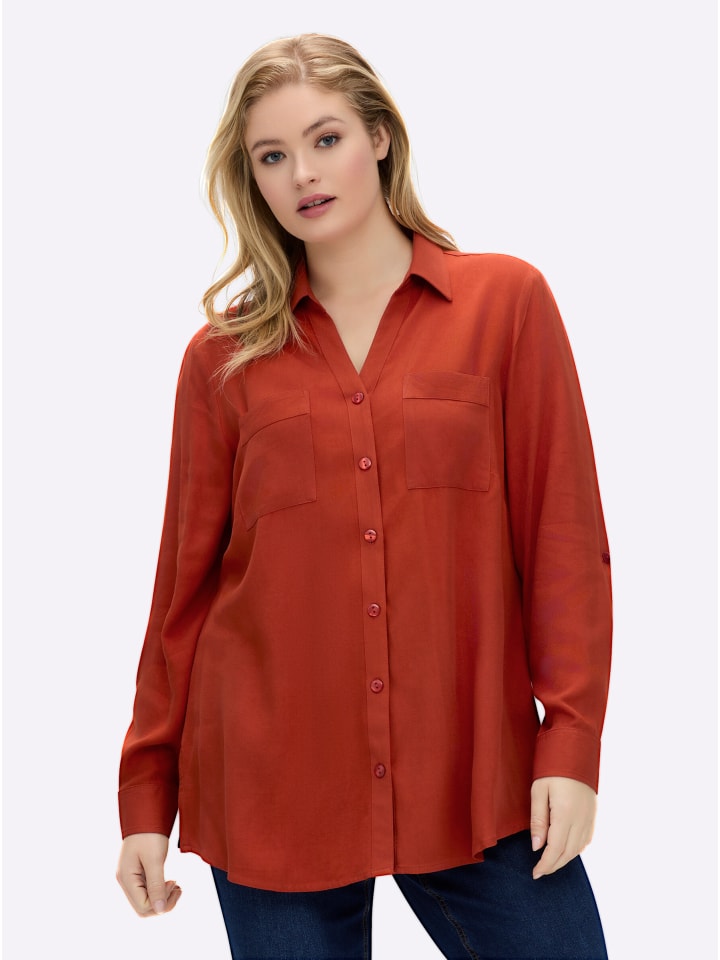 Bluse in rostrot