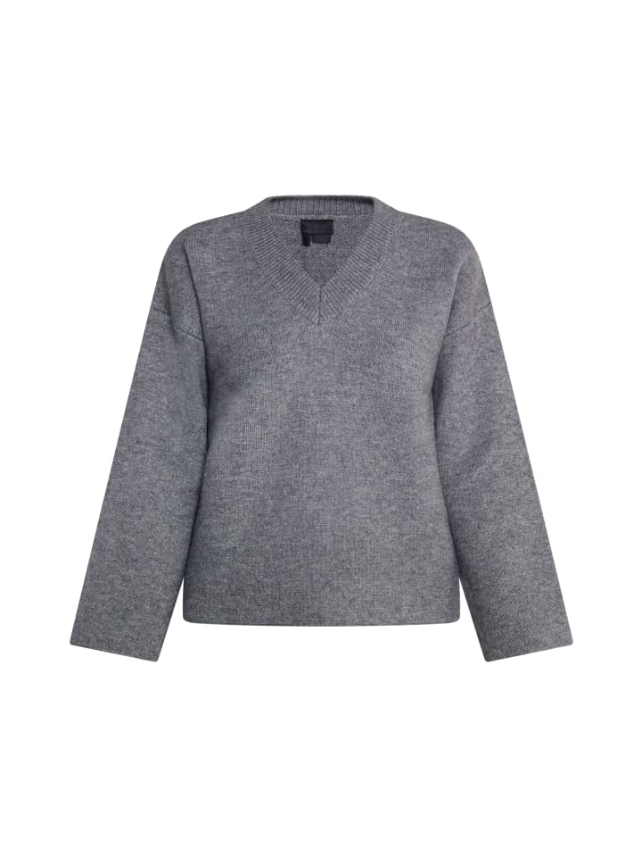 Damen Strickpullover in Grau Melange