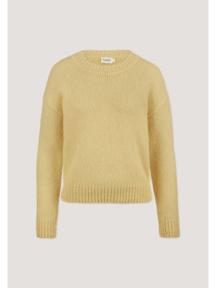Hessnatur Strick Pullover Relaxed aus Alpaka mit Bio-Baumwolle in jojobagelb