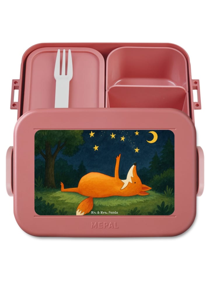 Lunch Box Fuchs Sterne Design ohne Spruch in Rot Pastell