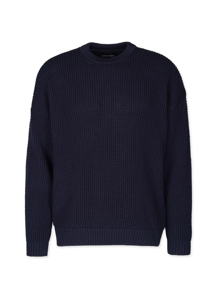 Strick " Boxy Waffle Knitter " in blau