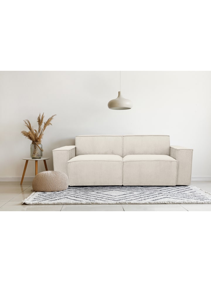 2-Sitzer-Sofa Element in Cord Beige in Beige - (L) 210 x (B) 210 x (H) 74 cm