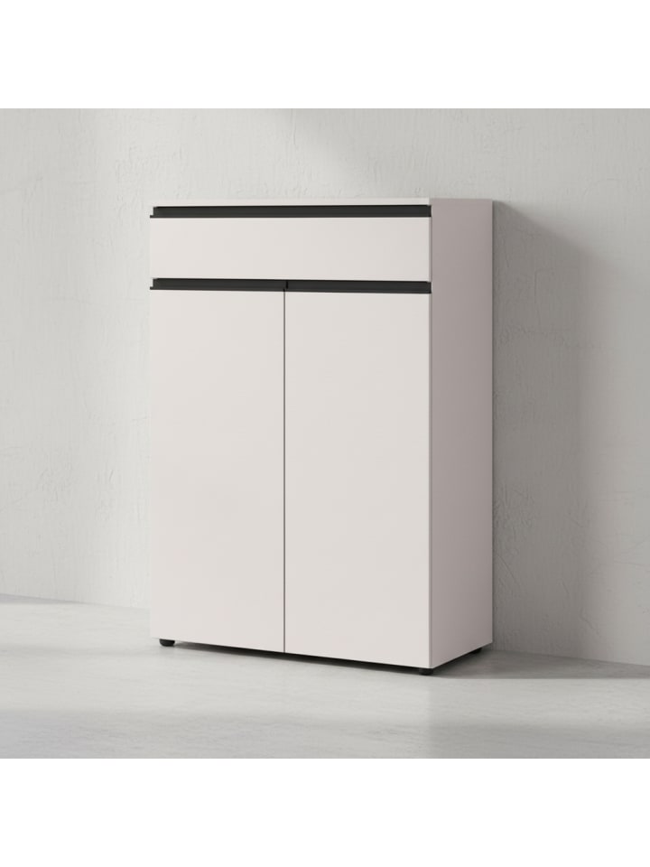 Aktenschrank mit Schublade & Türen Soft-Close Büroschrank in Greige