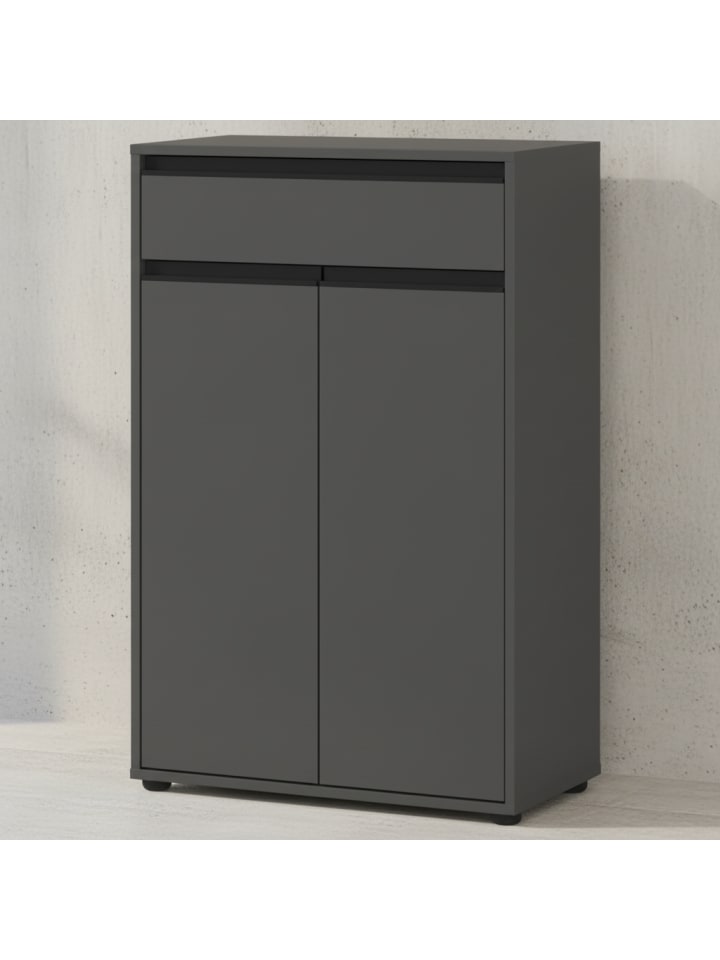 Badkommode HAMBURG, Soft-Close & Matt-Optik Badschrank in Graphit
