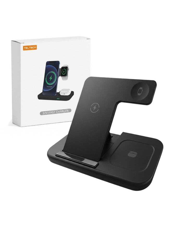 Teltech induktives kabelloses 3-in-1-Ladegerät + Tischhalterung 15W