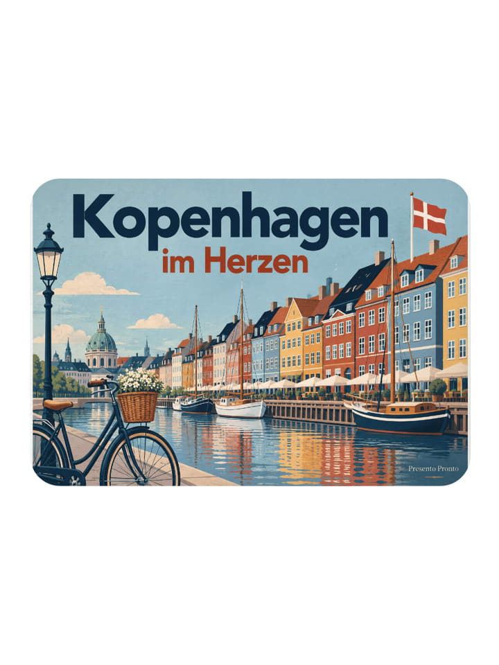 Magnet Hafen nordisch Design mit Spruch in Weiß