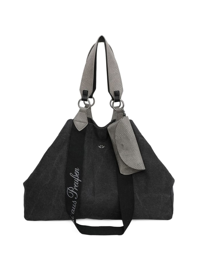 Izzy Canvas Shopper Tasche 45 cm black
