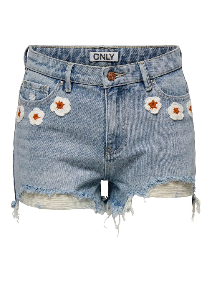 Jeans-Shorts in Light Blue Denim