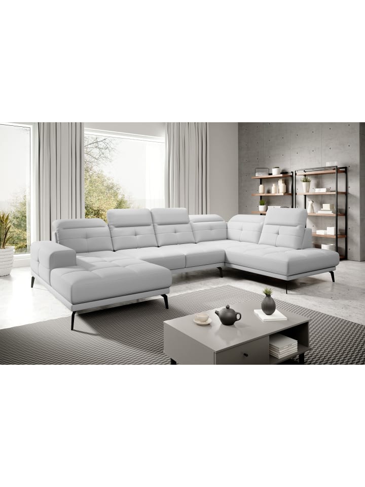 Brita Recamiere Rechts in Weiß -  (L) 205 x (B) 350 x (H) 107 cm