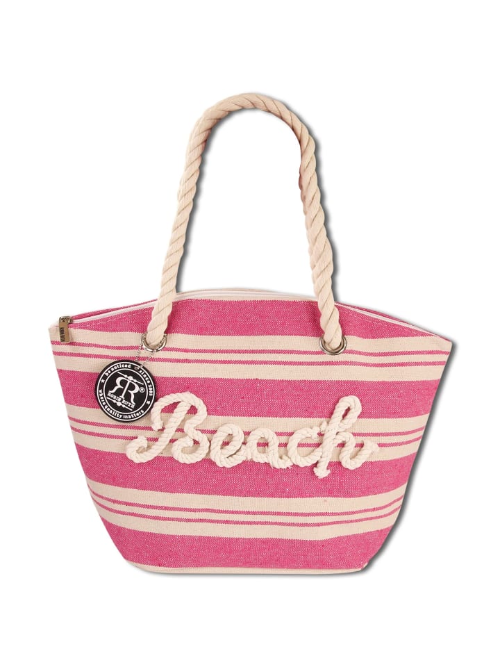 Robin Ruth Strandtasche Baumwolle 70%, Polyester 30% rosa, beige ca. 34cm