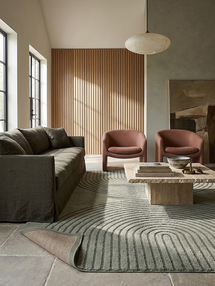 Teppich Kurzflor Geometrisch pflegeleicht Wohnzimmer Schlafzimmer Flur in Grün