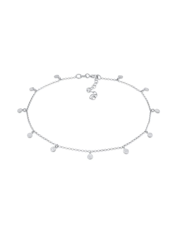 Fußschmuck 925 Sterling Silber Plättchen in Silber