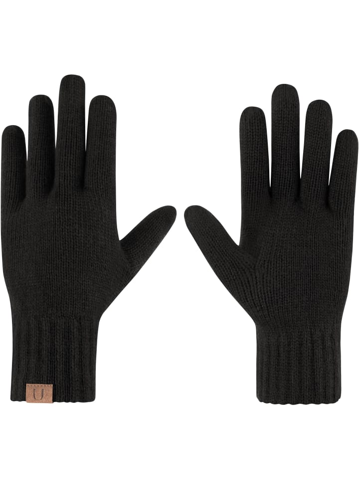Merino Handschuhe Glattgestrickt in Anthrazit