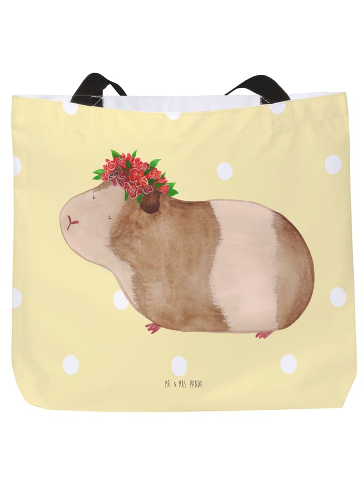 Tasche Meerschweinchen Weisheit ohne Spruch in Gelb Pastell