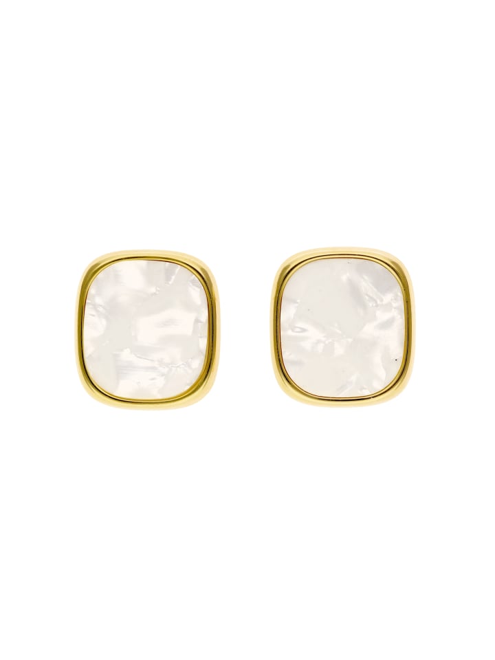 Women Earrings With Butterfly Clutch in Rose Gold White