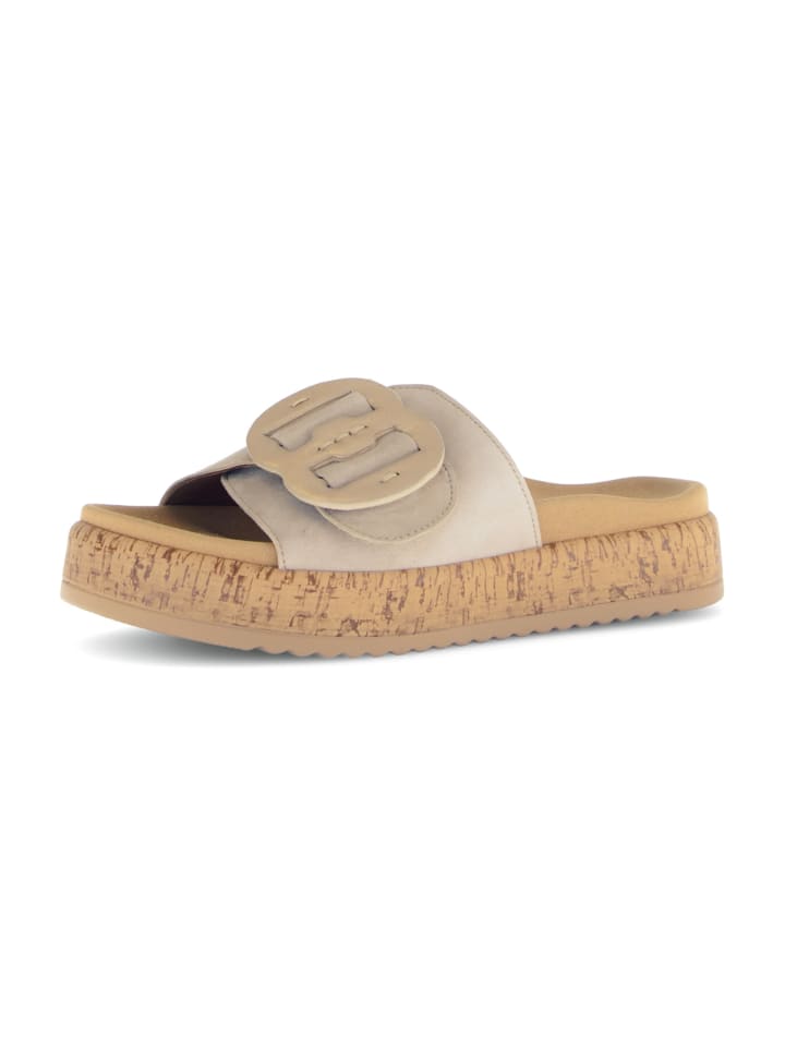 Plateau Pantoletten in Beige