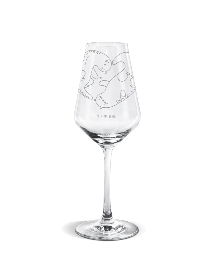 Weißwein Glas Otter Valentine ohne Spruch in Transparent