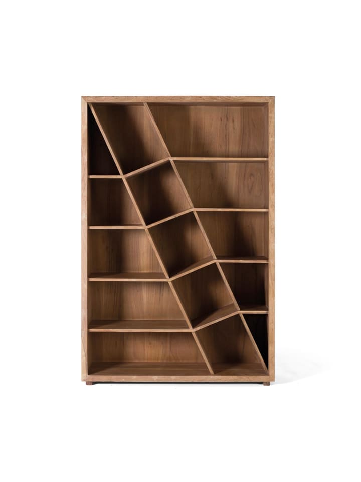 Bücherregal aus Mangoholz und Schwarz in Brown