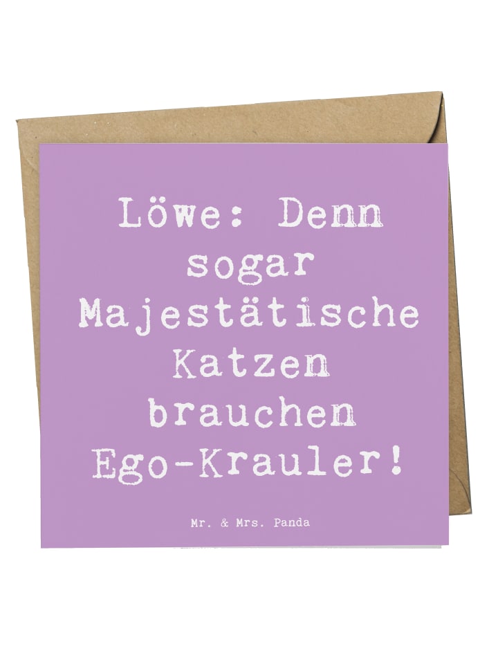 Deluxe Karte Spruch Majestätischer Löwe mit Spruch in Lavendeltraum