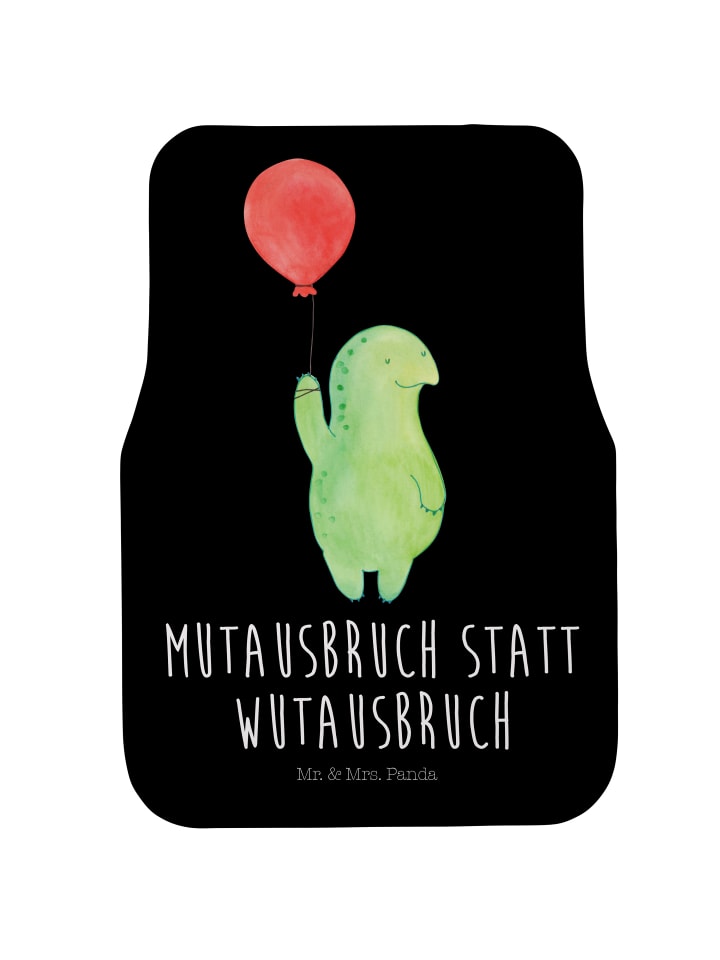 Automatte Schildkröte Luftballon mit Spruch in Schwarz