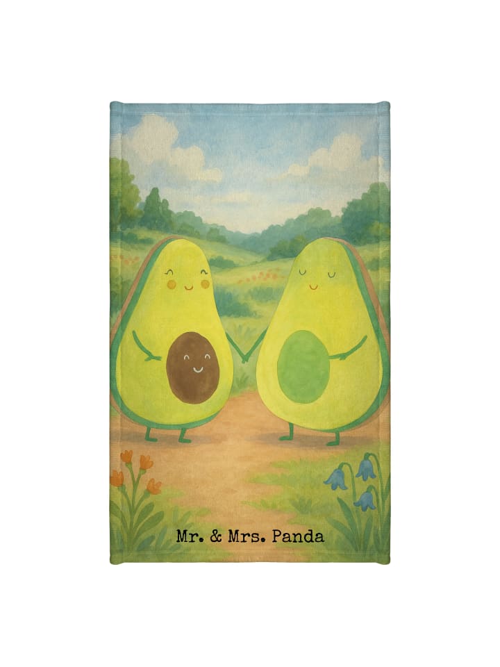 Gästehandtuch Avocado Pärchen Design ohne Spruch in Weiß