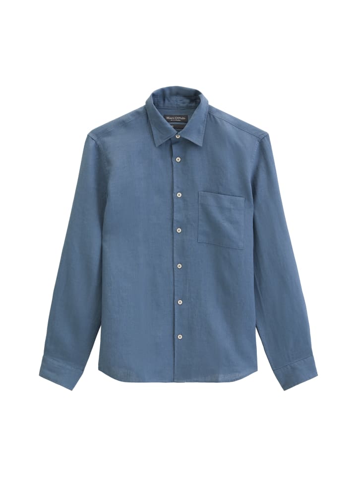 Kentkragen-Hemd regular in Stormy Blue