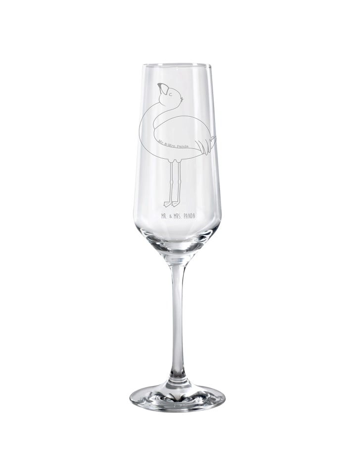 Champagnerglas Flamingo Stolz ohne Spruch in Transparent