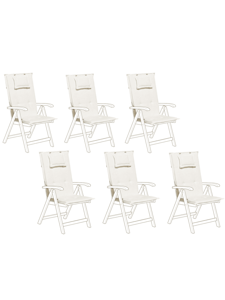 6er-Set Auflagen JAVA/AMANTEA in Weiß