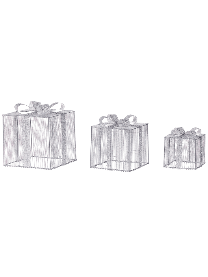 LED Deko ARNES in Silber - (W) 25 x (H) 25 x (L) 25 cm