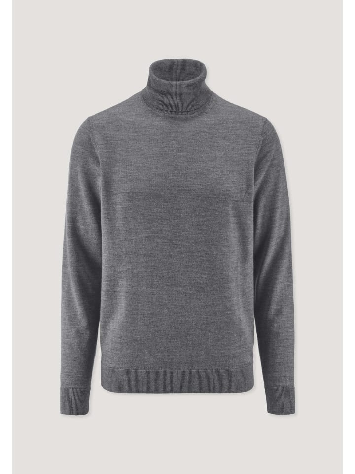 Hessnatur Rollkragenpullover Regular aus reiner Bio-Merinowolle in grau