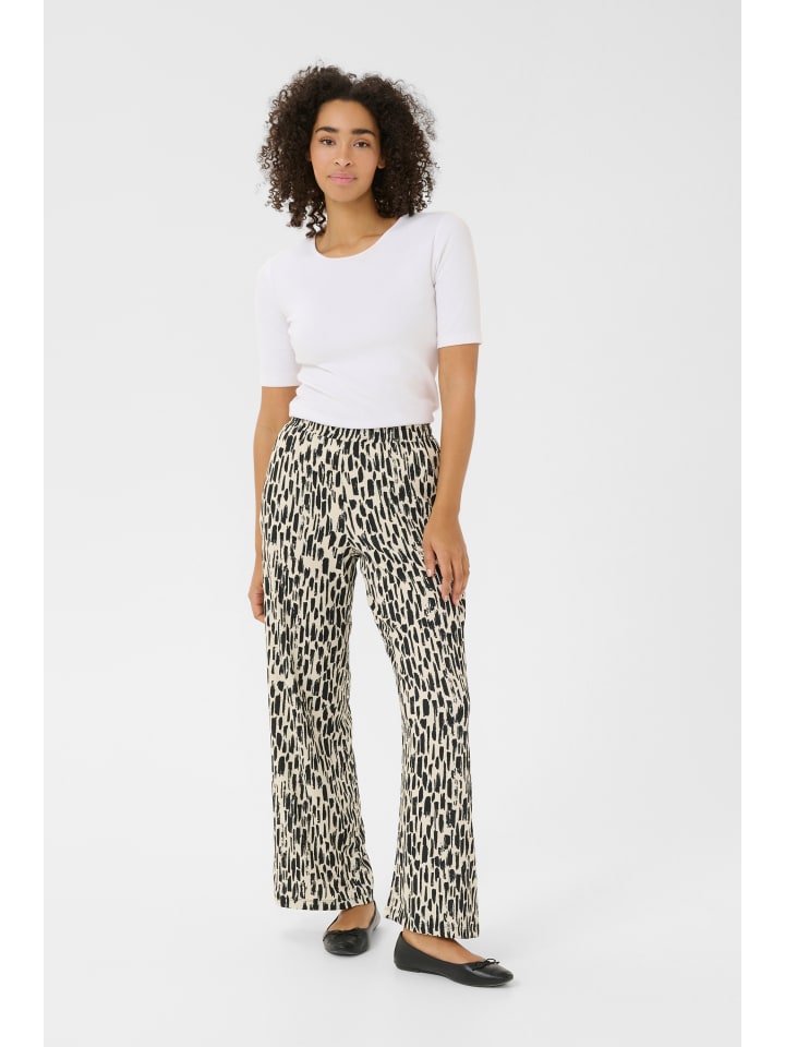 Casual Hose BPanika Regular fit in Turtledove/Black Paint Print