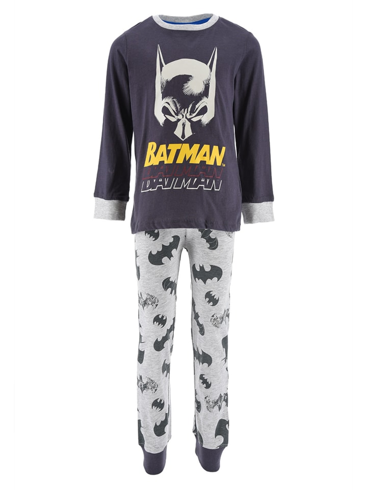 2tlg. Outfit: Schlafanzug Langarmshirt und Hose in Grau
