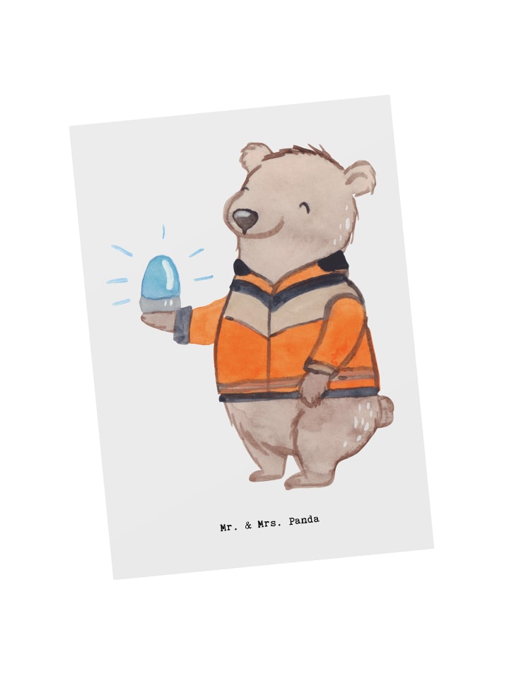 Postkarte Rettungssanitäter Herz ohne Spruch in Weiß