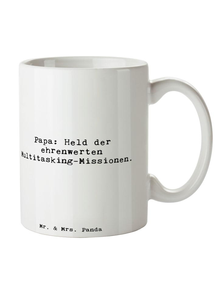 Tasse Papa Held mit Spruch in Weiß