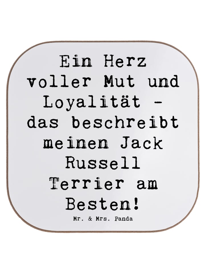 Untersetzer Spruch Jack Russell Terrier mit Spruch in Weiß